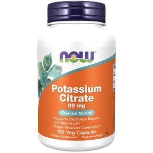 Now Potassium Citrate - draslík jako citrát draselný 99 mg 180 rostlinných kapslí