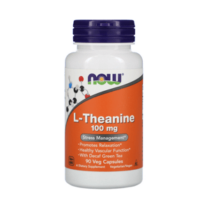 NOW L-Theanine - Theanin s lístky zeleného čaje 100 mg 90 kapslí