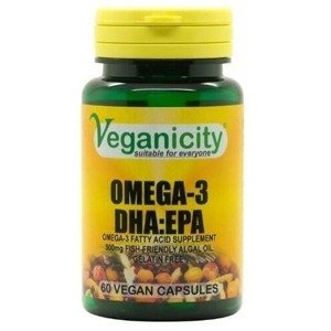 Veganicity Omega-3 DHA:EPA 500 mg - olej z mořských řas 60 vegan kapslí
