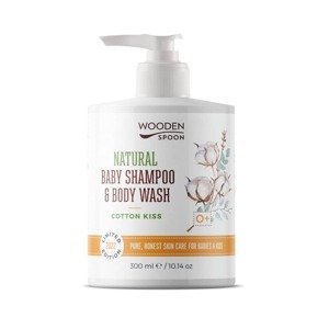 Wooden Spoon Dětský sprchový gel a šampon na vlasy 2v1 Cotton Kiss BIO 300 ml