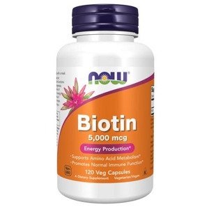 Now Biotin 5000 mcg 120 rostlinných kapslí