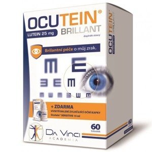 Ocutein Brillant Lutein 25 mg DaVinci 60 tobolek + kapky 15 ml ZDARMA