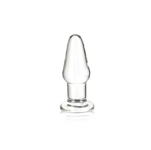 GLASTOY Butt Plug – klasické sklenené análne dildo 8,3cm