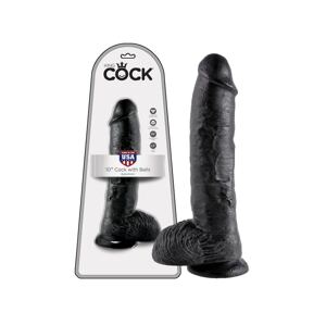 Černé King Cock dildo s varlaty.