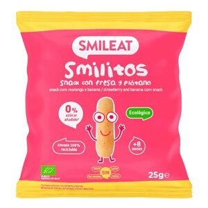 SMILEAT BIO kukuřičné křupky banán a jahoda 8m+ 25g