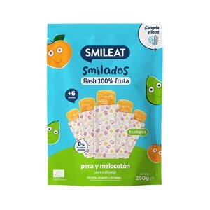 SMILEAT BIO 100% ovocné zmrzlinky k zamražení hruška & broskev 5ks 6m+ 250g