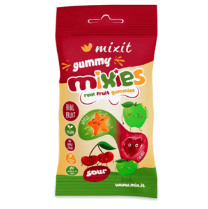MIXIT Ovocné Mixies - přírodní želé bonbony Jablko & třešeň 35 g