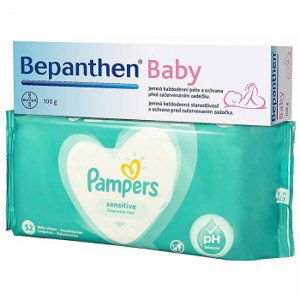 BEPANTHEN Baby mast 100 g + Pampers ubrousky 52 ks