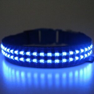 Reedog luminous USB svíticí obojek pro malé, střední a velké psy - Modrá  M