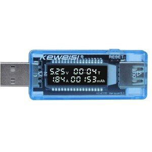 V-A metr a měřič kapacity 4-20V/0-3A DC KWS-V20 - USB tester