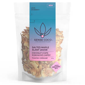 Sense Coco Bio kokosové chipsy slaný javor 40 g