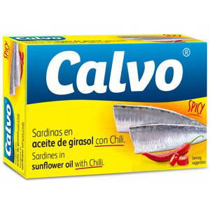 Calvo Sardinky ve slunečnicovém oleji s chilli 120 g