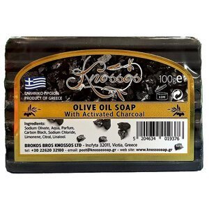 Knossos Přírodní olivové mýdlo s aktivním uhlím 100 g