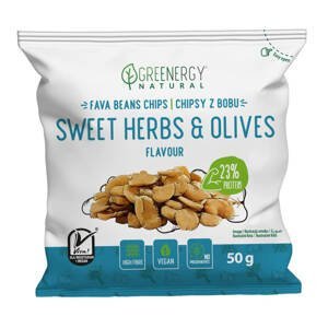 Greenergy Fava Chips s příchutí sladkých bylinek a oliv 50 g