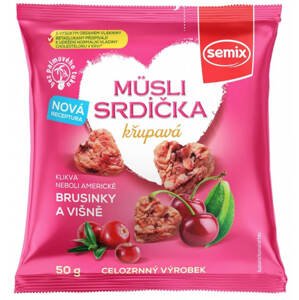 SEMIX Müsli srdíčka s klikvou a višněmi 50g