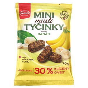 SEMIX Mini Müsli tyčinky s banány bez lepku 70 g