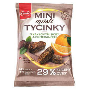 SEMIX Mini Müsli tyčinky s kakaovými boby a pomerančem bez lepku 70g