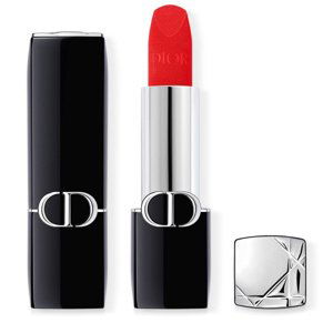 Dior Rouge Dior Velvet dlouhotrvající rtěnka - hydratační květinová péče o rty - 888 Strong Red 3,5 g