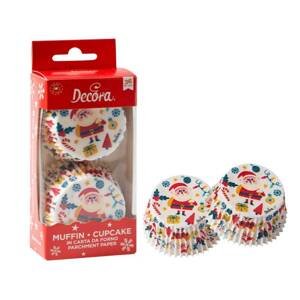 Košičky na cupcakes vánoční, 50x32 mm 36ks - Decora