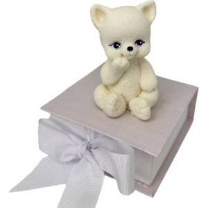 Čokoládová kočička bílá sedící 8cm - K Decor