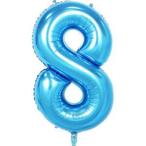 Fóliový balónek číslo osm modrý 102cm - Cakesicq