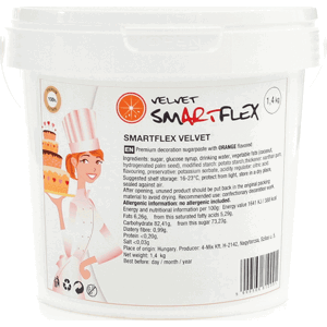 Smartflex Velvet Pomeranč 1,4 kg (Potahovací a modelovací hmota na dorty)