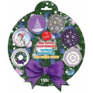 Papírové mini košíčky vánoční fialové 150ks - Alvarak