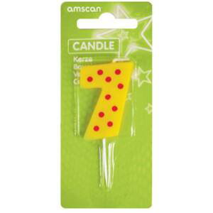 Narozeninová svíčka barevná 7,6cm číslo 7 - Amscan