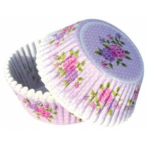 Košičky na muffiny růžové růžičky (50 ks) - Alvarak