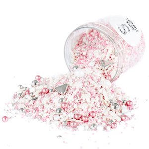 Cukrové zdobení 90g sněhové vločky růžový mix - Super Streusel
