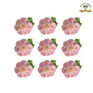 Cukrová dekorace květy růžové na platíčku 9ks - Fagos