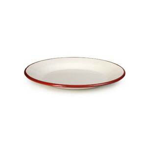 Smaltovaný talířek bílo červený  22cm - Ibili