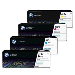 HP CF410X, CF411X, CF412X, CF413X - originální toner HP 410X, černý + barevný, 6500/3x5000