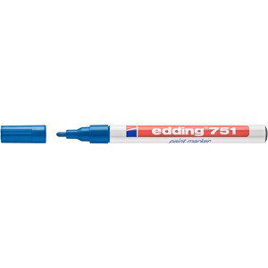 Popisovač Edding 751 lakový modrý válcový hrot 1-2mm