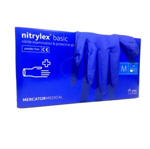 NITRYLEX BASIC - Nitrilové rukavice (bez pudru) tm. modré, 100 ks, L