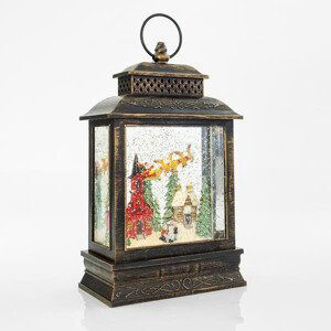 Eurolamp Osvětlená lucerna s vánočním obrázkem, 16 x 8,8 x 26,5 cm, 1 ks