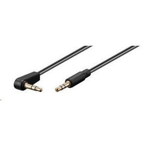 PREMIUMCORD Kabel Jack 3, 5mm - 3, 5mm konektor 90° M/M 1m