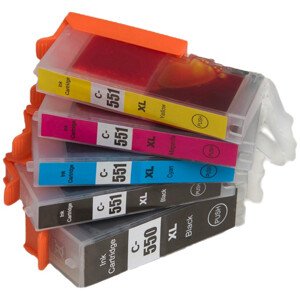 MultiPack CANON PGI-550-XL, CLI-551-XL - kompatibilní cartridge, černá + barevná, 1x23ml/4x13ml