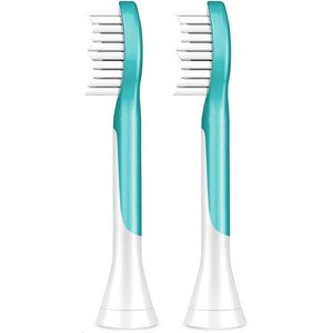 Philips HX6042/33 Sonicare For Kids, náhradní hlavice, pro děti, standardní velikost, 2 kusy, nasazovací, aqua