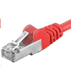 PREMIUMCORD Patch kabel CAT6a S-FTP, RJ45-RJ45, AWG 26/7 0, 5m červená