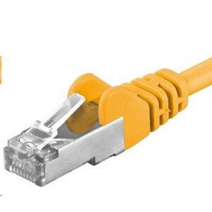 PREMIUMCORD Patch kabel CAT6a S-FTP, RJ45-RJ45, AWG 26/7 0, 5m žlutá