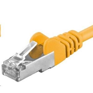 PREMIUMCORD Patch kabel CAT6a S-FTP, RJ45-RJ45, AWG 26/7 1m žlutá