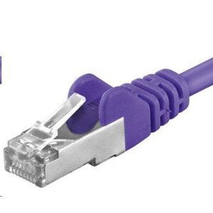 PREMIUMCORD Patch kabel CAT6a S-FTP, RJ45-RJ45, AWG 26/7 1, 5m fialová