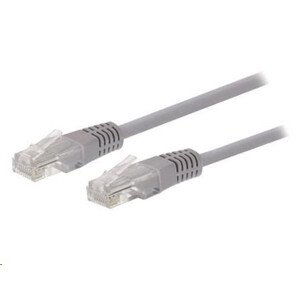 C-TECH kabel patchcord Cat5e, UTP, šedý, 3m