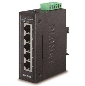 Planet ISW-500T Switch, 5x 10/100Base-TX, ESD, DIN, IP30, -40~75°C