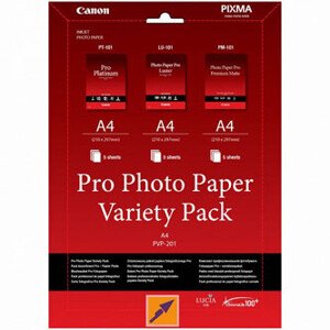 Canon Photo Paper Pro Variety Pack PVP-201, PVP-201, foto papír, 5x matný PM-101, 5x lesklý PT-101, 5x LU-101 typ lesklý, 6211B021