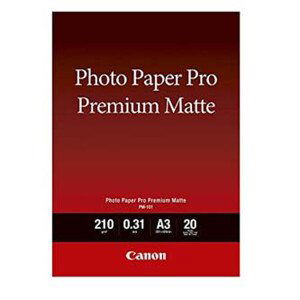 Canon Photo paper premium matte, PM-101, foto papír, matný, 8657B006, bílý, A3, 210 g/m2, 20 ks, inkoustový