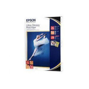 Epson Ultra Glossy Photo Paper, C13S041944BH, foto papír, lesklý, bílý, R200, R300, R800, RX425, RX500, 13x18cm, 5x7", 300 g/m2, 5