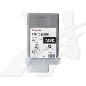 CANON PFI-102 MBK - originální cartridge, matně černá, 130ml