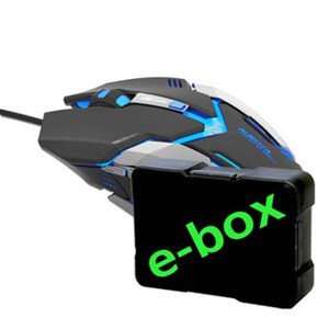 Myš drátová, E-blue Auroza Gaming, černá, optická, 4000DPI, e-box